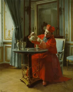 A Devine Cup of Tea by Henri Adolphe Laissement - Oil Painting Reproduction