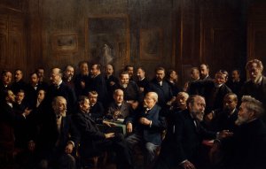 Collective Portrait Of The Members Of The Association Of French Republican Journalists by Henri Adolphe Laissement Oil Painting