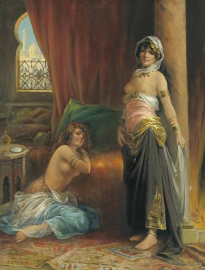 Harem Beauty by Henri Adrien Tanoux Oil Painting