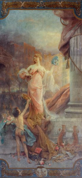 Main Product Photo of Les Theatres  Painting by Henri Adrien Tanoux