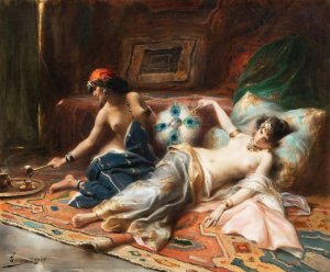 Odalisques by Henri Adrien Tanoux Oil Painting