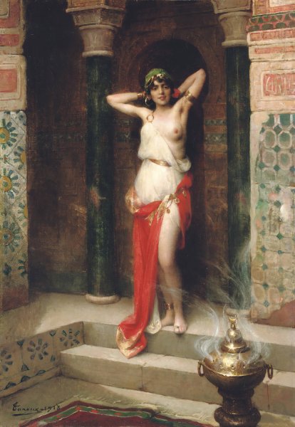 The Harem Beauty by Henri Adrien Tanoux - Hand-Painted Oil Painting Reproduction