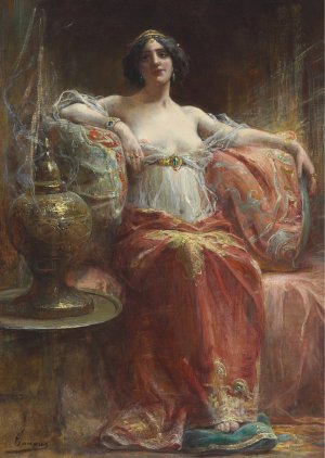 The Sultan's Favourite by Henri Adrien Tanoux Oil Painting