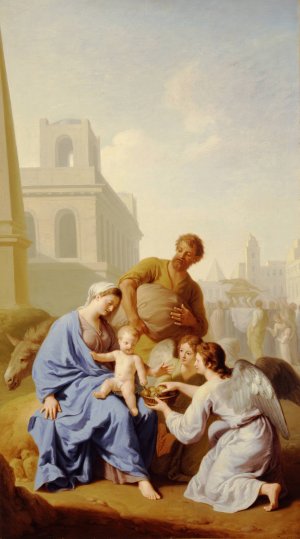 Rest on the Flight into Egypt by Henri Antoine De Favanne Oil Painting