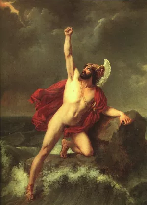Death of Ajax by Henri Auguste Calixte Serrur - Oil Painting Reproduction