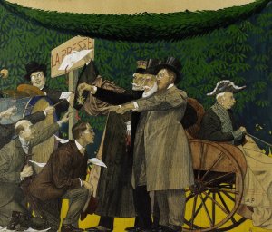 Fragment de la maquette pour la decoration du theatre des auteurs gais, exposition universelle by Henri Bellery-Desfontaines Oil Painting