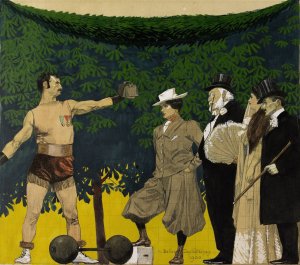 Promeneurs et artiste a l'exposition de 1900 by Henri Bellery-Desfontaines Oil Painting