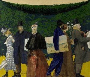 Promeneurs et artistes a l'exposition universelle de 1900. by Henri Bellery-Desfontaines Oil Painting