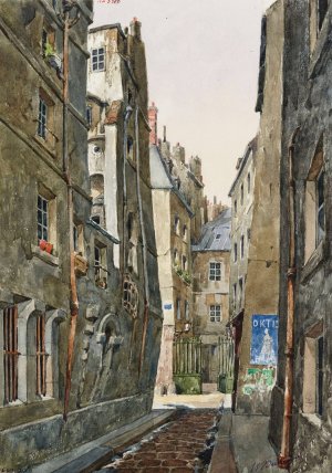 La rue de Nevers by Henri Berthaut Oil Painting