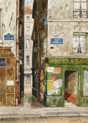 La rue du Paon blanc by Henri Berthaut Oil Painting