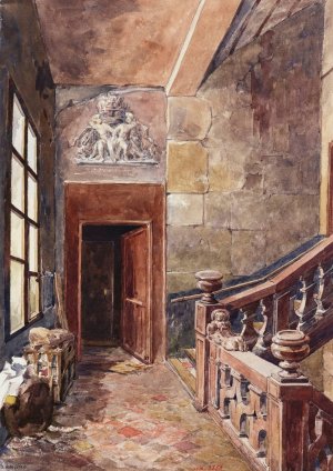 Maison nº27 rue du Jour, palier de l'escalier du premier etage by Henri Berthaut Oil Painting