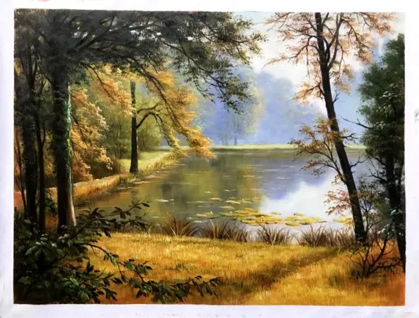 A Lily Pond by Henri Biva - Oil Painting Reproduction