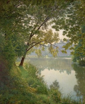 From Waters Edge by Henri Biva Oil Painting