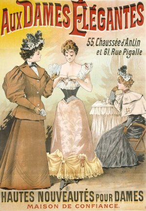 Aux Dames Elegantes by Henri Boulanger Gray Oil Painting