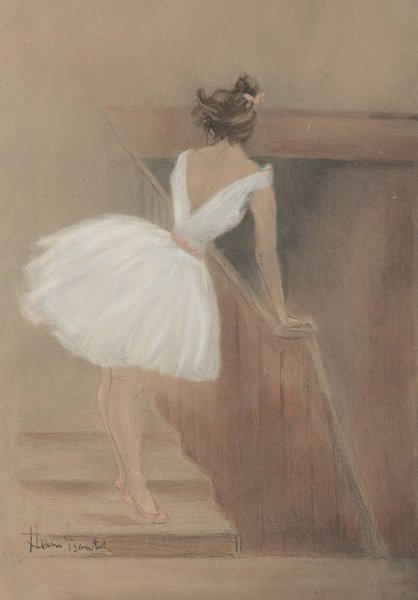 Dans les Coulisses  by Henri Boutet - Hand-Painted Oil Painting Reproduction