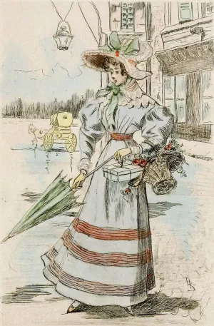 Modes feminines du XIXe siecle 1827 Oil painting by Henri Boutet