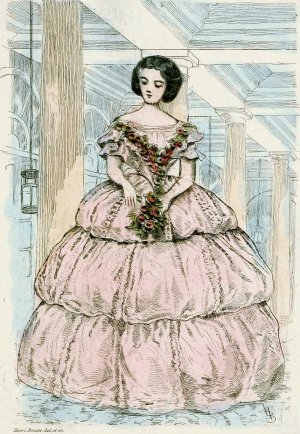 Modes feminines du XIXe siecle 1854 by Henri Boutet Oil Painting