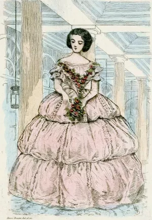 Modes feminines du XIXe siecle 1854 by Henri Boutet Oil Painting