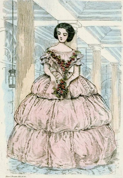 Modes feminines du XIXe siecle 1854  by Henri Boutet - Hand-Painted Oil Painting Reproduction