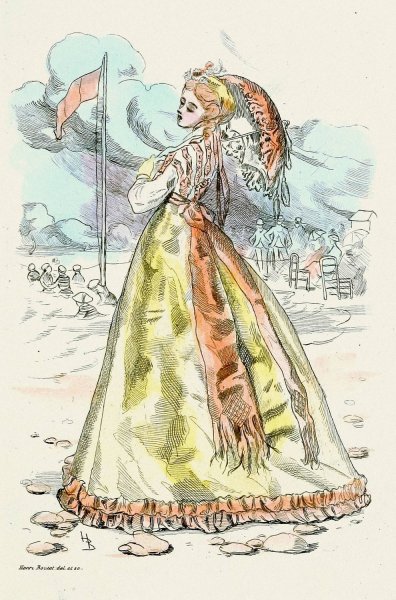 Modes feminines du XIXe siecle 1865  by Henri Boutet - Hand-Painted Oil Painting Reproduction