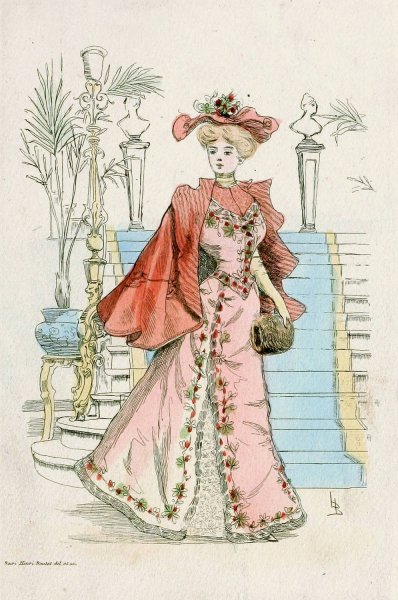 Modes feminines du XIXe siecle 1898  by Henri Boutet - Hand-Painted Oil Painting Reproduction