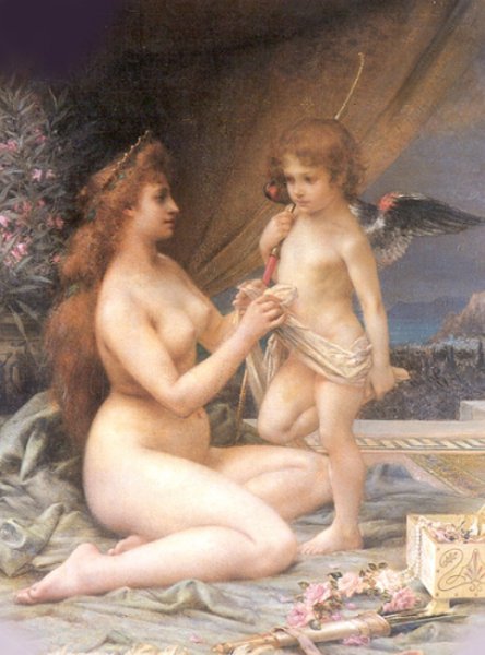 Aphrodite and Eros by Henri Camille Danger - Hand-Painted Oil Painting Reproduction