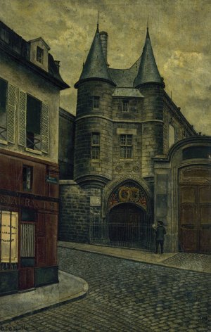 Le Portail de l'hotel de Clisson, rue des Archives by Henri Chapelle Oil Painting