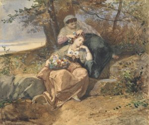 Two Women by Henri-Charles-Antoine Baron Oil Painting