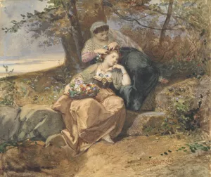 Two Women by Henri-Charles-Antoine Baron Oil Painting