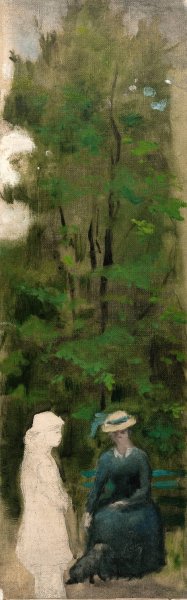 Deux figures de femmes by Henri Cros Oil Painting