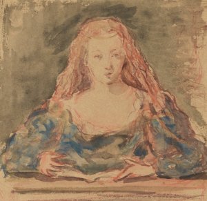 Jeune Fille Rousse, Sa Fille Marie by Henri Cros Oil Painting