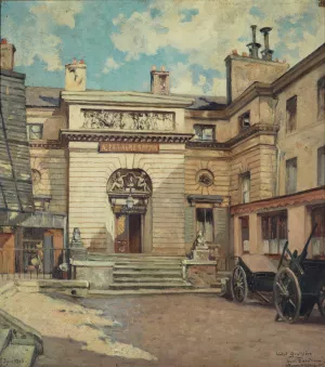 La cour de l'Hotel Gouthiere, rue Pierre-Bullet by Henri Dabadie Oil Painting