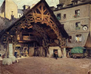 L'Auberge du Compas-d'Or, rue Montorgueil by Henri Dabadie Oil Painting