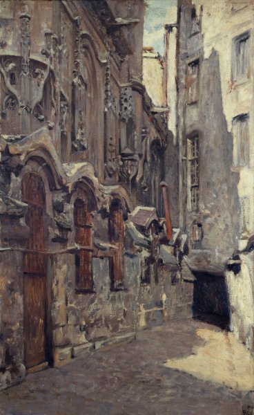 Les Charniers de l'eglise Saint-Gervais-Saint-Protais  by Henri Dabadie - Hand-Painted Oil Painting Reproduction