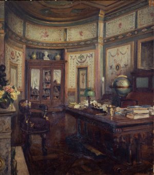 Un salon de l'Hotel Bourienne, rue d'Hauteville by Henri Dabadie Oil Painting