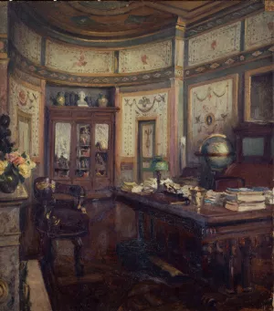 Un salon de l'Hotel Bourienne, rue d'Hauteville by Henri Dabadie Oil Painting