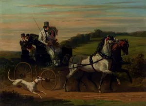 The Carriage Ride by Henri D Annecy Montpezat Oil Painting