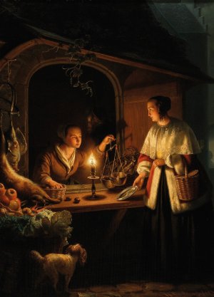 A Night Market by Henri De Braekeleer Oil Painting