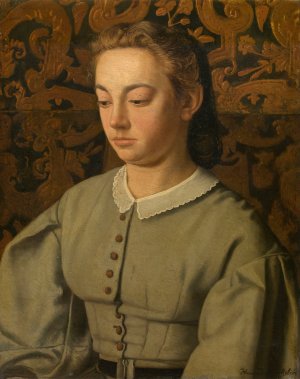 Betsy De Braekeleer, the Painter's Sister by Henri De Braekeleer Oil Painting