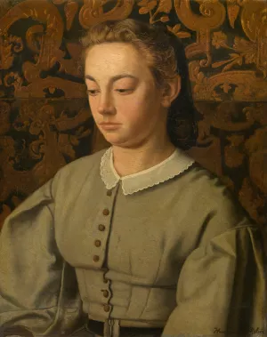 Betsy De Braekeleer, the Painter's Sister by Henri De Braekeleer Oil Painting