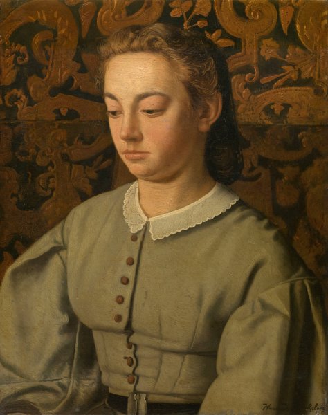 Betsy De Braekeleer, the Painter's Sister  by Henri De Braekeleer - Hand-Painted Oil Painting Reproduction