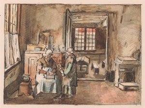 Grandmother's Feast by Henri De Braekeleer Oil Painting