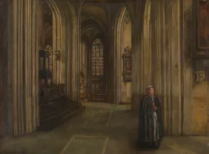 Interior of a Church by Henri De Braekeleer Oil Painting