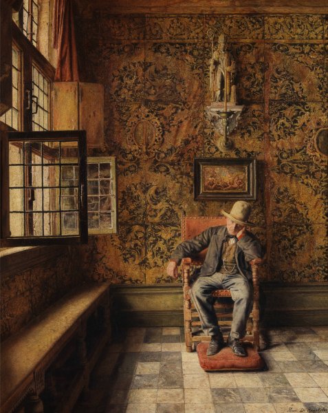 The Man in the Chair  by Henri De Braekeleer - Hand-Painted Oil Painting Reproduction