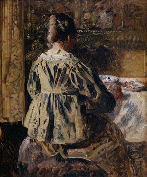 The Meal or Woman Seen from the Back by Henri De Braekeleer Oil Painting