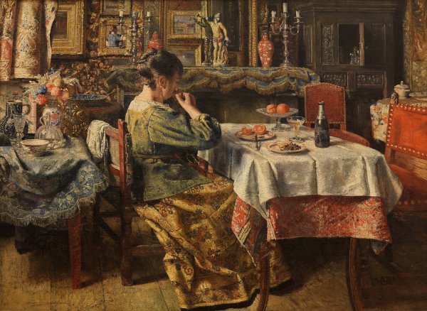 The Meal  by Henri De Braekeleer - Hand-Painted Oil Painting Reproduction