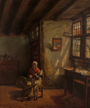 The Spinner by Henri De Braekeleer Oil Painting