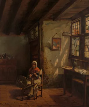 The Spinner by Henri De Braekeleer Oil Painting