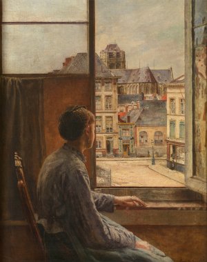 The Teniersplaats in Antwerp by Henri De Braekeleer Oil Painting