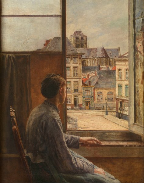 The Teniersplaats in Antwerp  by Henri De Braekeleer - Hand-Painted Oil Painting Reproduction